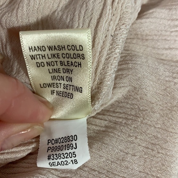 Vintage John Paul Richard Petite Lace Crepe Blouse - Pink, Cotton, Sz PL - Picture 9 of 9